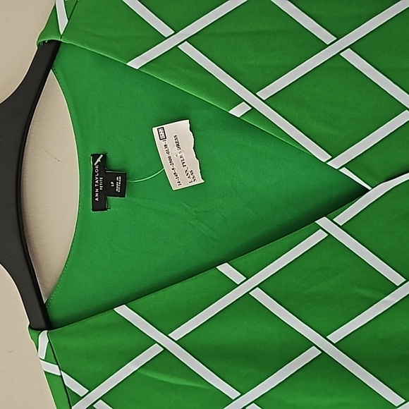 Ann Taylor Fit Flare Business Casual Polyester green Dress - Picture 6 of 13